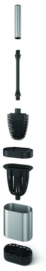 Тъмно сива четка за тоалетна от неръждаема стомана Cleany - Metaltex