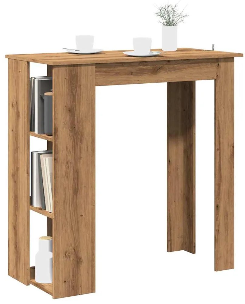 856761 vidaXL Бар маса с рафт, дъб артизан, 102x50x103,5 см, инженерно дърво