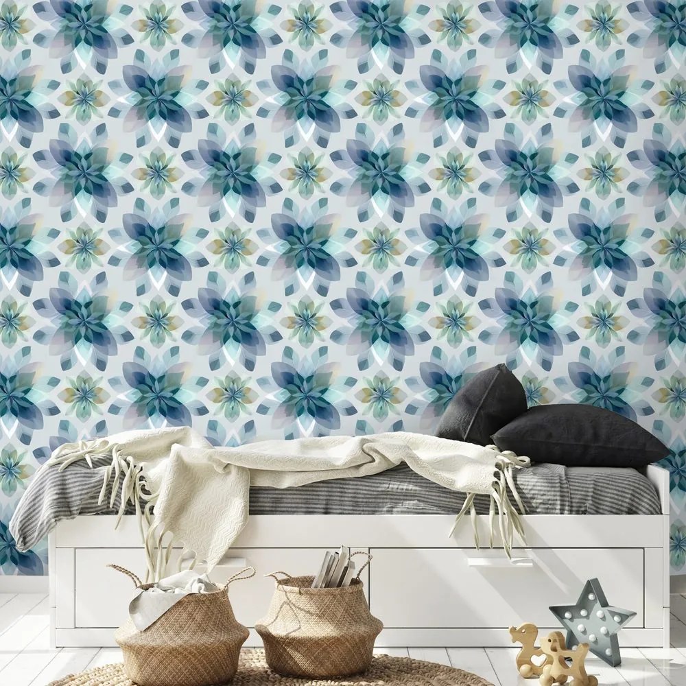 Тапет – Сини акварелни цветя