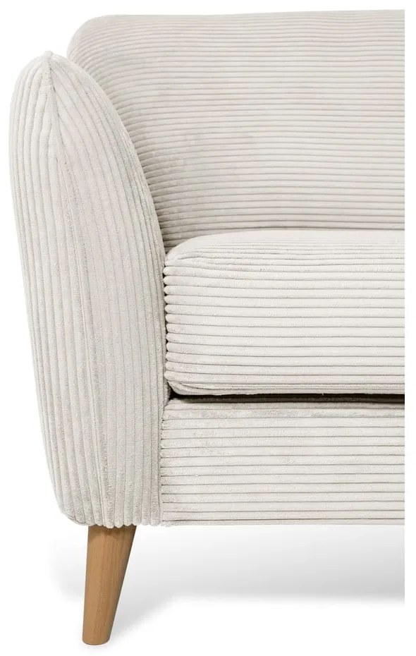 Бял ъглов диван от рипсено кадифе (десен ъгъл) Paris – Scandic