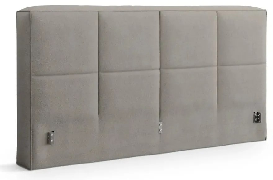 Светлосиво двойно легло 200x200 cm тапицирано с място за съхранение с включена подматрачна рамка Simon Darren – Micadoni