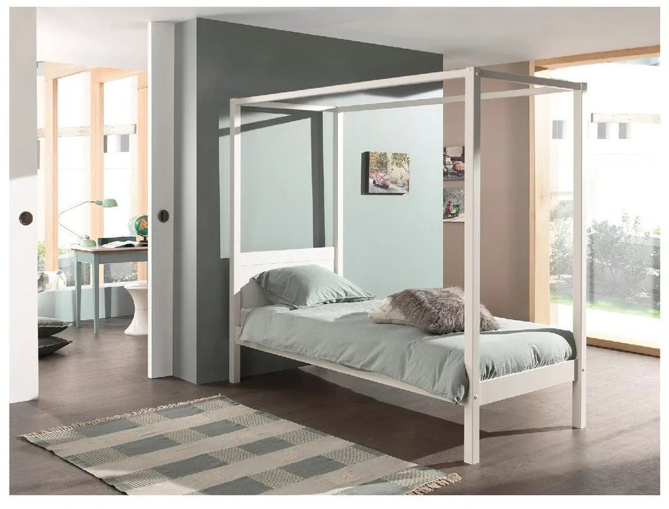 Бяло детско легло 90x200 cm PINO CANOPY – Vipack