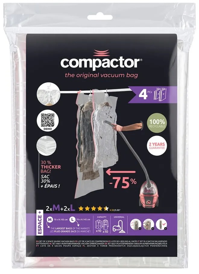 Вакуумни торбички в комплект от 4 броя Hanging Vacuum M/L – Compactor