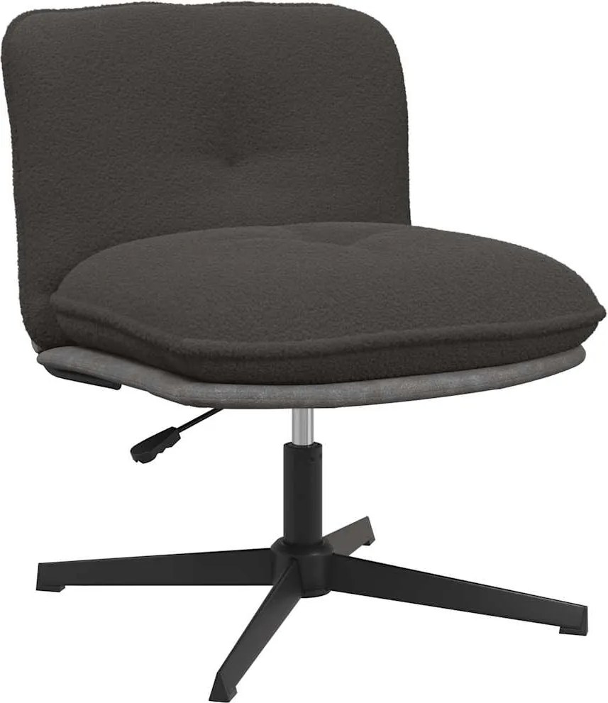 4105386 vidaXL Въртящ се офис стол Тъмно сив къдрав вълнен плат