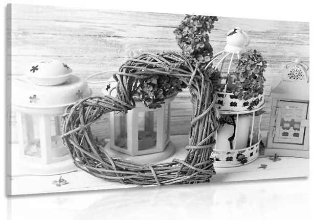 Картина на платно – Във винтидж дух в черно-бял вариант