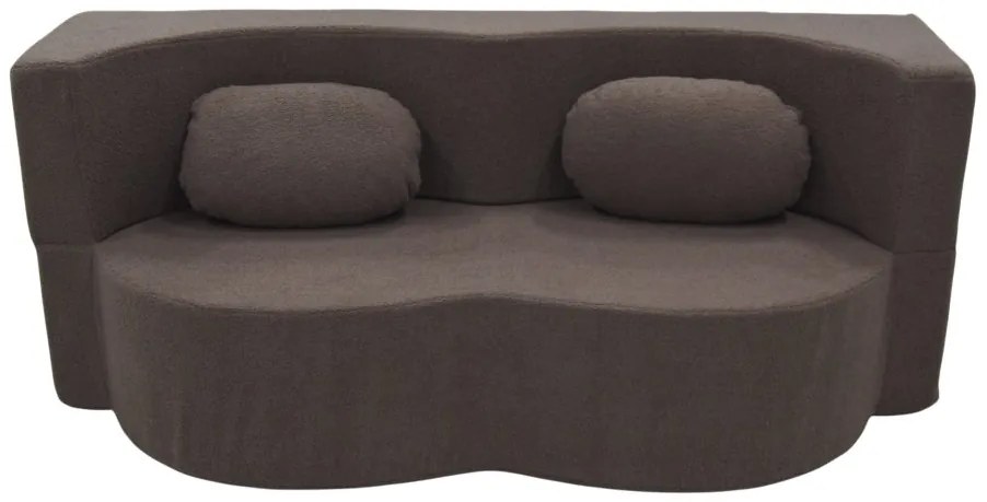 Кафяв компресиран разтегателен диван с размери 200 x 80 cm