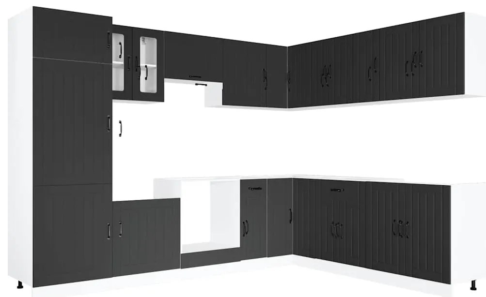 3314982 vidaXL Комплект кухненски шкафове от 14 части Lucca, инженерно дърво
