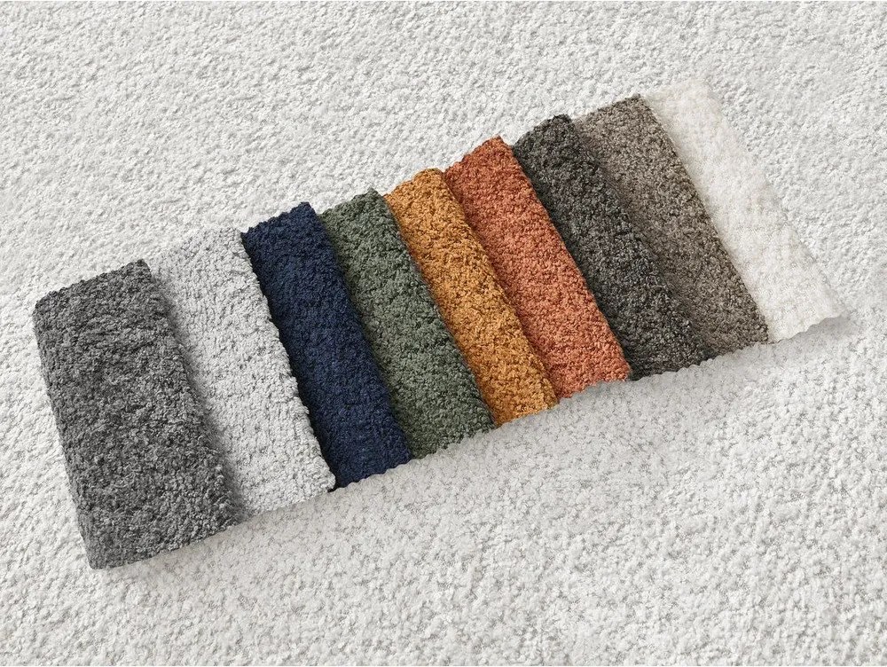 Бял ъглов диван от прежда с примки от букле (ляв ъгъл) Azra – Bobochic Paris