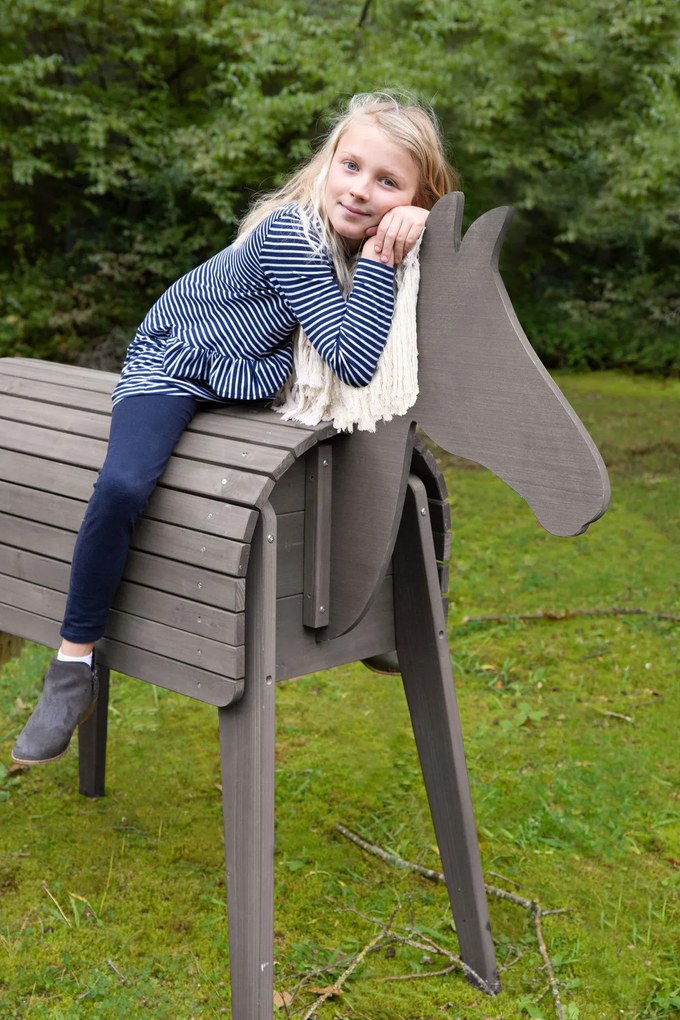 Дървен кон Thunder-Сив