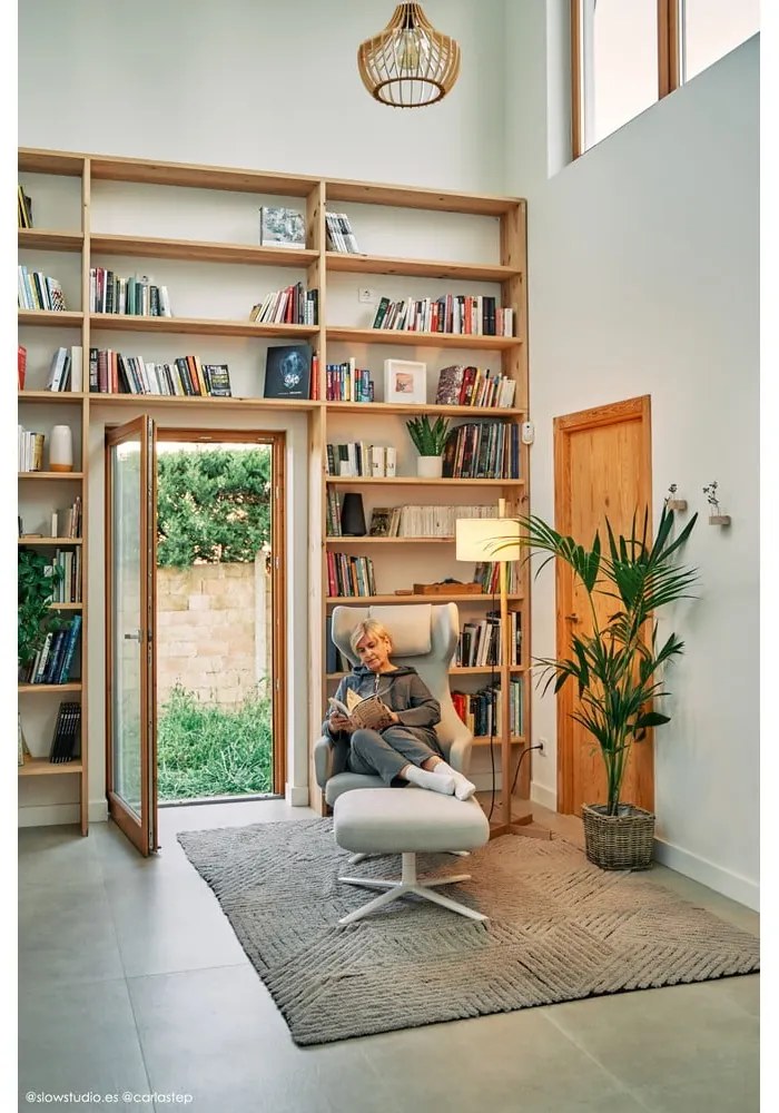 Светлокафяв ръчно изработен вълнен килим подходящ за пране 170x240 cm Golden Coffee – Lorena Canals