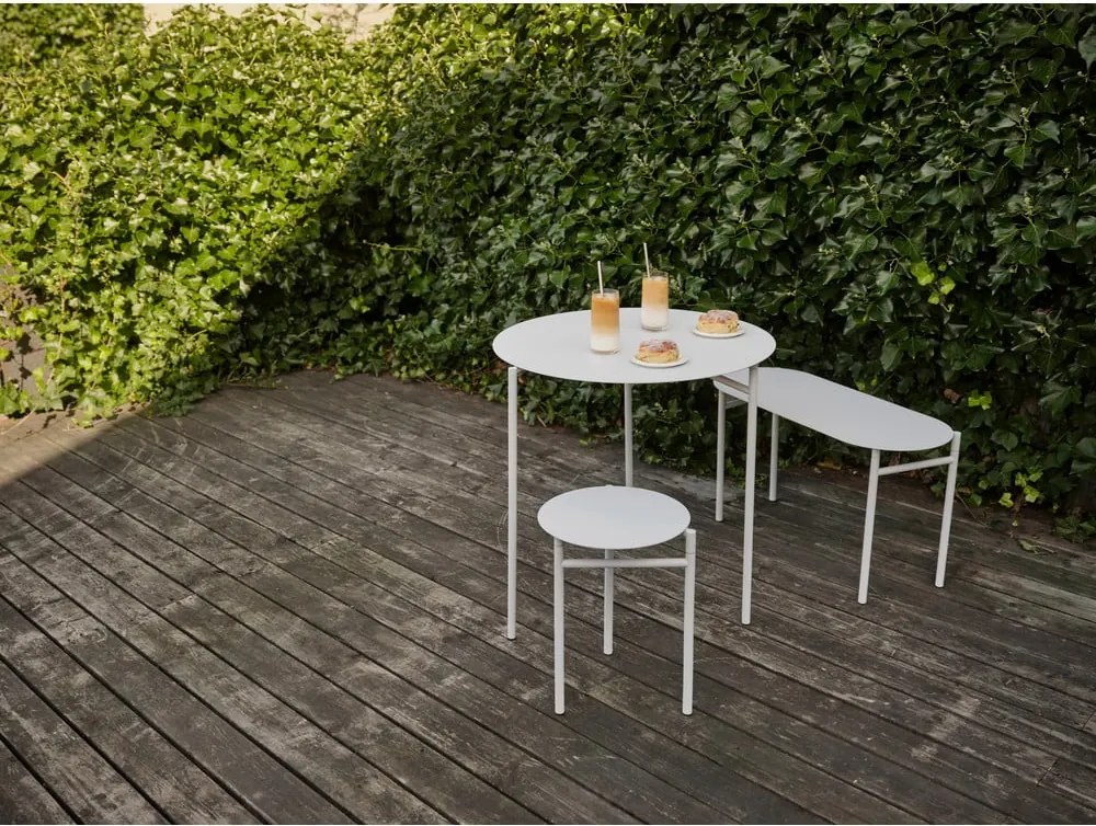 Светлосива градинска пейка метална Disc – Zone