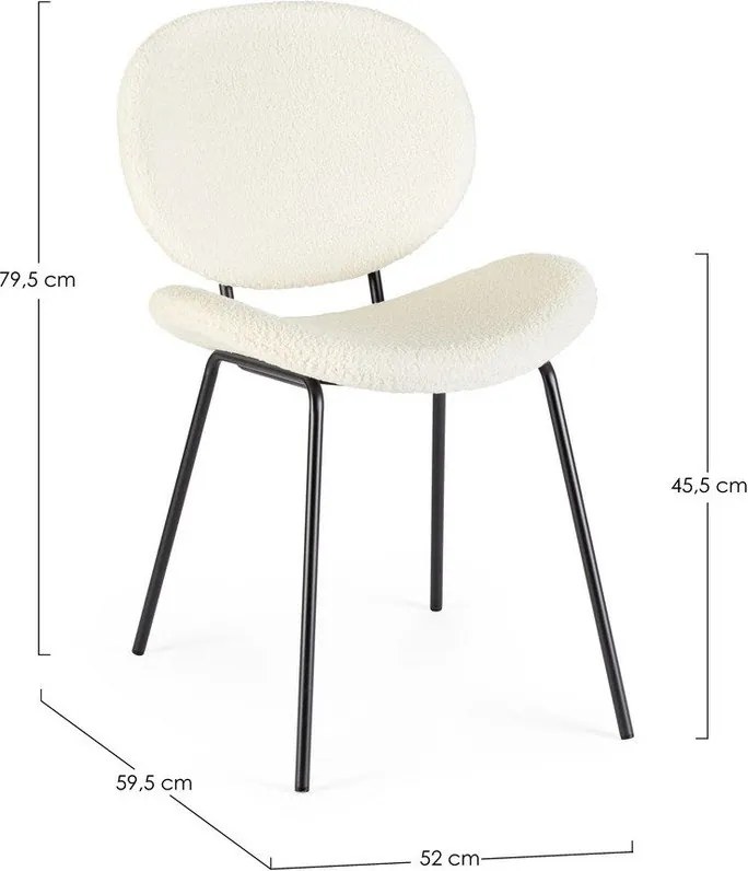 Бял тапициран трапезен стол Maddie – Yes Everyday