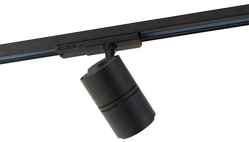 Модерен димируем 3-фазен релсов прожектор черен с LED 3000K - Ruler 38