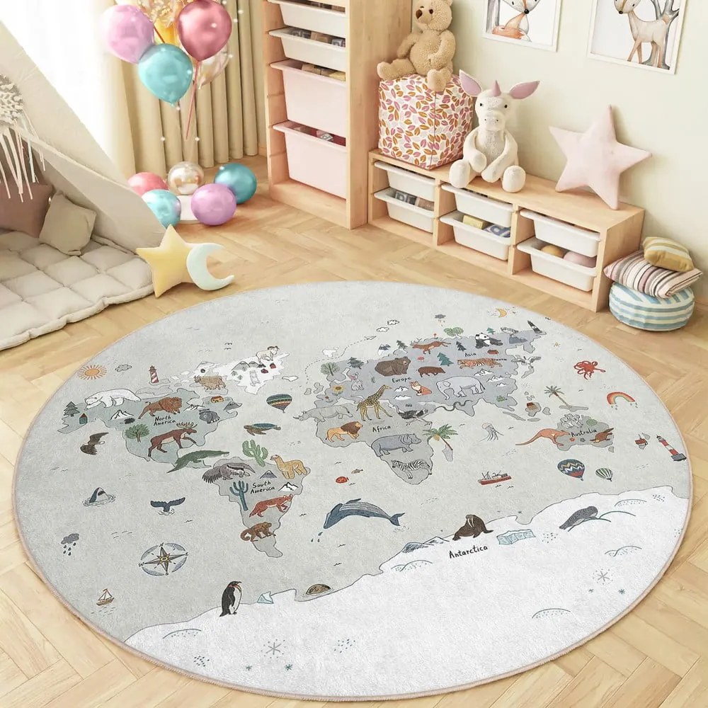 Детско килимче за игра подходящо за пране ø100 cm Big World – Mila Home