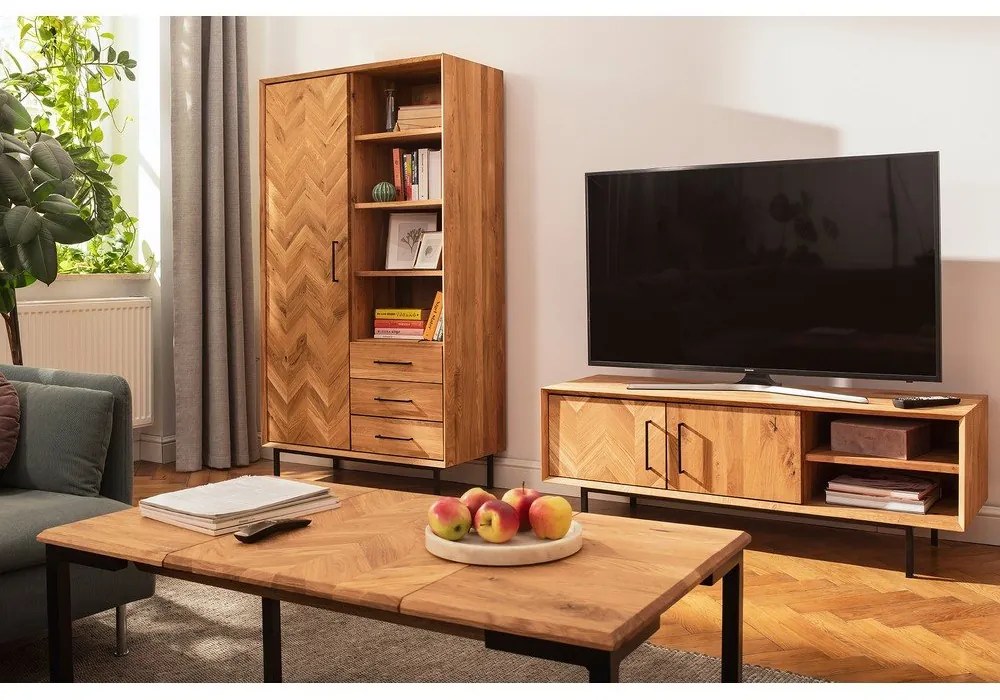 Гардероб от дъбова дървесина в естествен цвят 97x176 cm Abies - The Beds