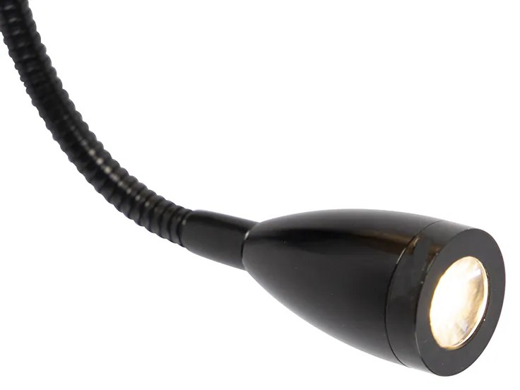 Интелигентна стенна лампа черна с кадифен абажур с Wi-Fi A60 - Stacca