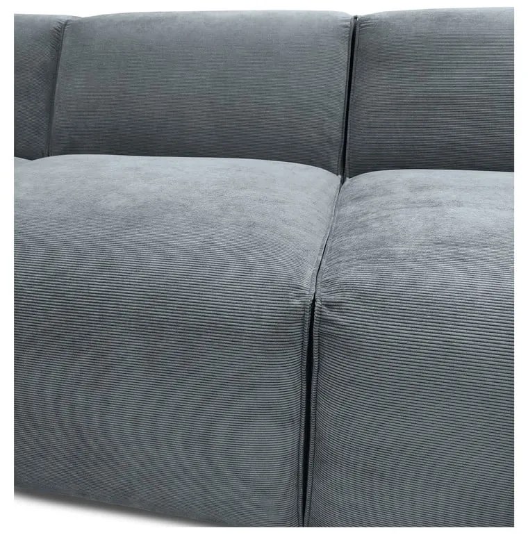 Сив ъглов диван от рипсено кадифе (ляв ъгъл) Sting – Scandic