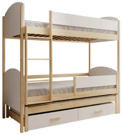 Двуетажно легло Лия-бяло естествен-180 x 80