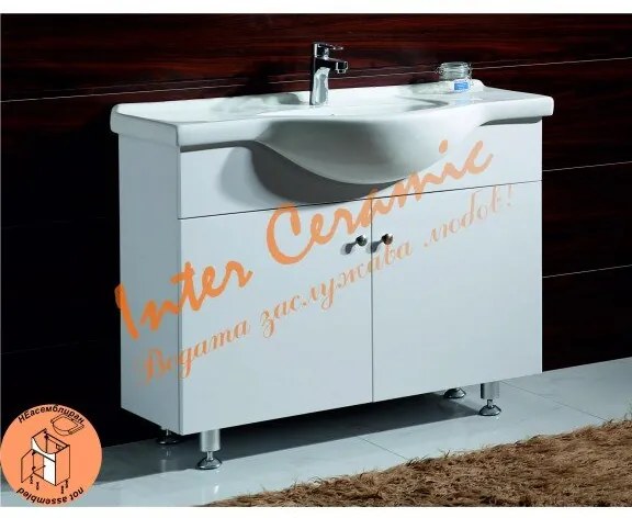 Долен шкаф за баня ICP 10591, Inter Ceramic, МДФ, бял, с умивалник, 44x85x105см