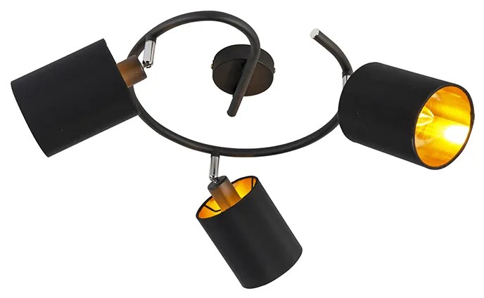 Интелигентен модерен таванен аплик черен с 3 WiFi B35 - Lofty