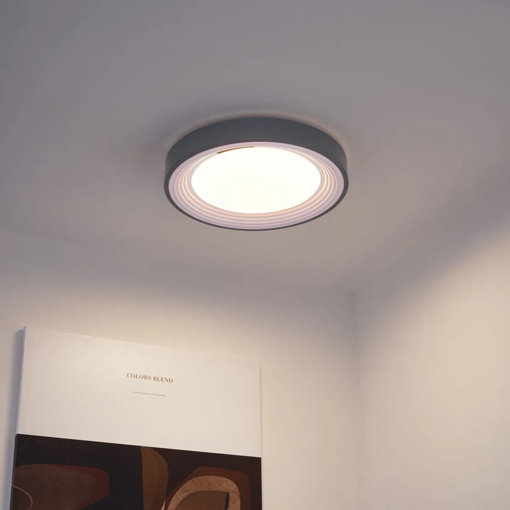 Модерна таванна лампа сива с бяло 38 см вкл. LED димируема RGB - Kanton