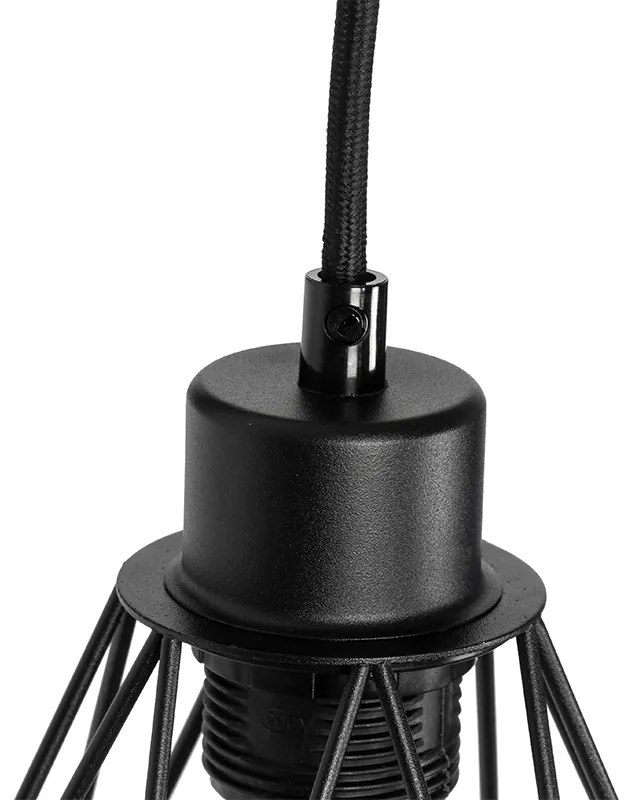 Смарт стенна лампа черна с дърво вкл. WiFi A60 - Chon