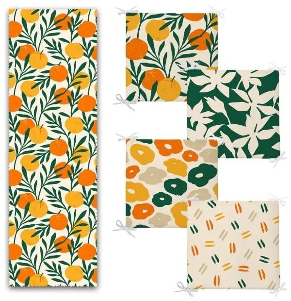 Комплект възгалвници за сядане и тишлайфер 5 бр. Orange – Mila Home