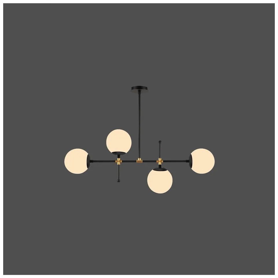 Черно висящо осветително тяло, височина 57 cm Kruva - Squid Lighting