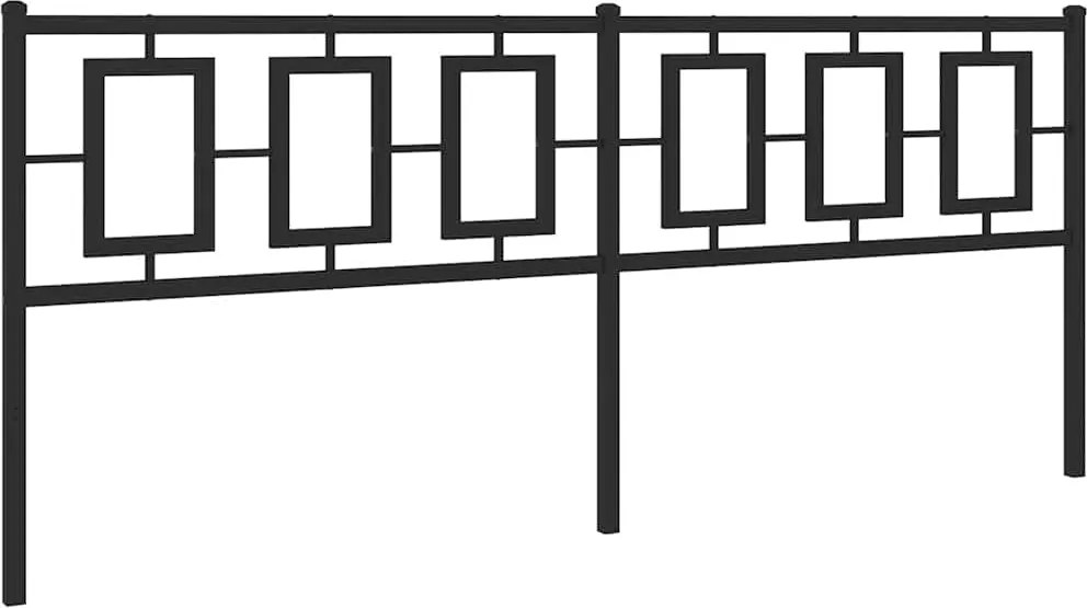 374278 vidaXL Метална резервна табла за легло, черна, 193 см