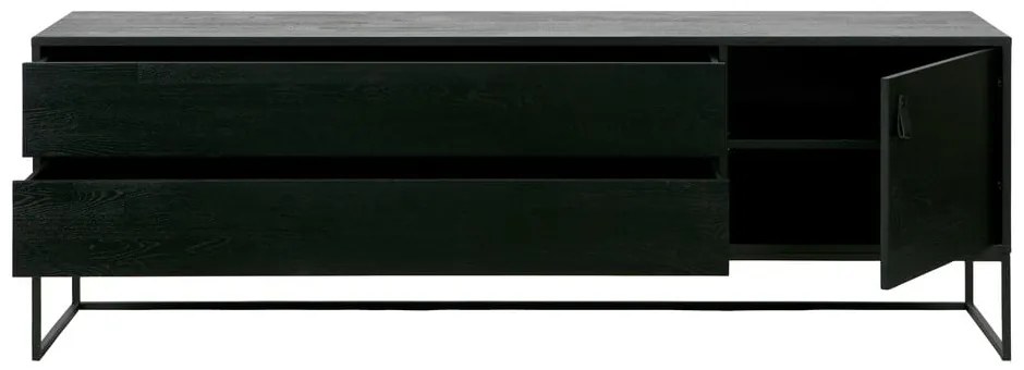 Черна маса за телевизор от масивен ясен 180x61x44 cm Silas – WOOOD