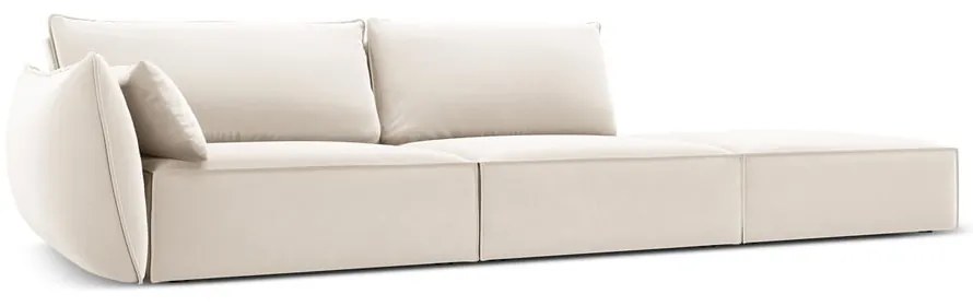 Бежов кадифен диван ляв ъгъл 264 cm Vanda – Mazzini Sofas