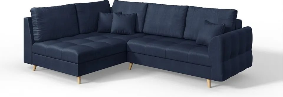 Тъмносин ъглов диван (ляв ъгъл) Ariella - Ropez