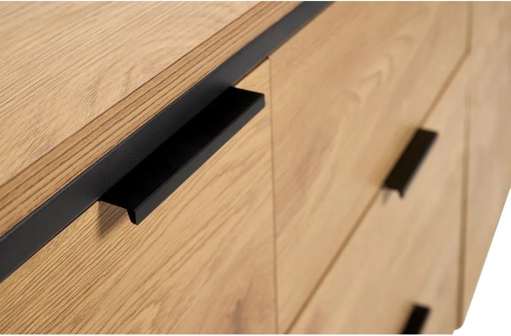 Скрин от декор от дъб в естествен цвят 155x81x45 cm Cesura – Unique Furniture