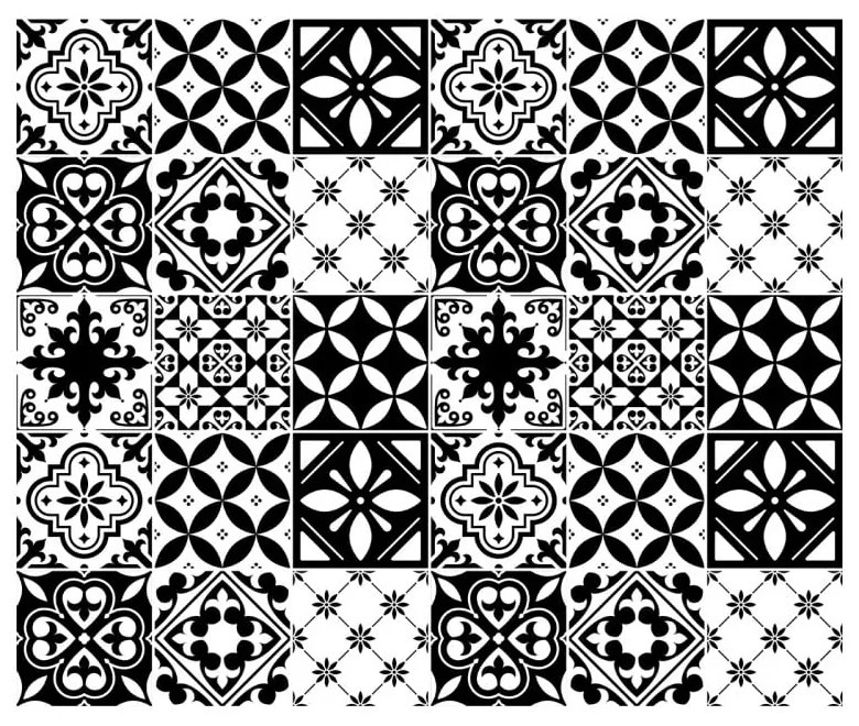 Комплект от 30 стикера за стена Decal Tiles Azulejos , 10 x 10 cm Rosario - Ambiance