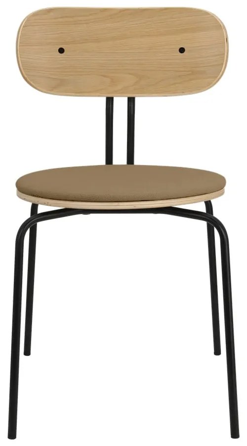 Черен и светлокафяв трапезен стол Curious - UMAGE