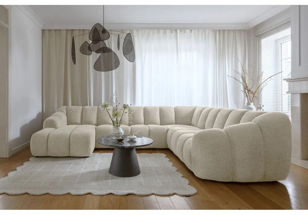 Бежов ъглов диван (десен ъгъл/U форма) Shell – Miuform