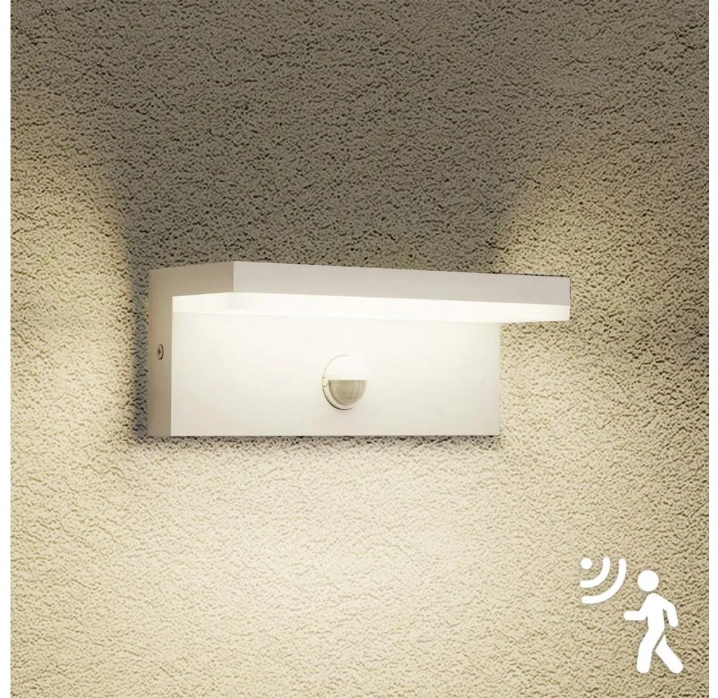 Brilagi -LED Външна стенна лампа с сензор TESSI LED/10W/230V бяла IP54
