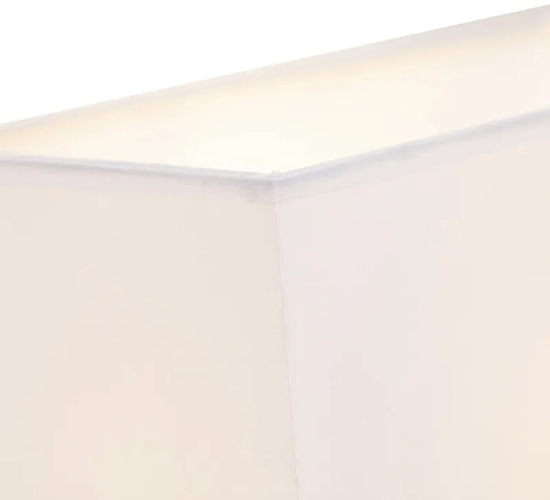 Модерна стенна лампа стомана с абажур бял - Bergamo