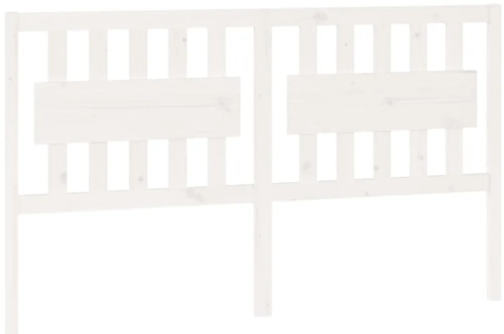 818576 vidaXL Горна табла за легло, бяла, 155,5x4x100 см, бор масив