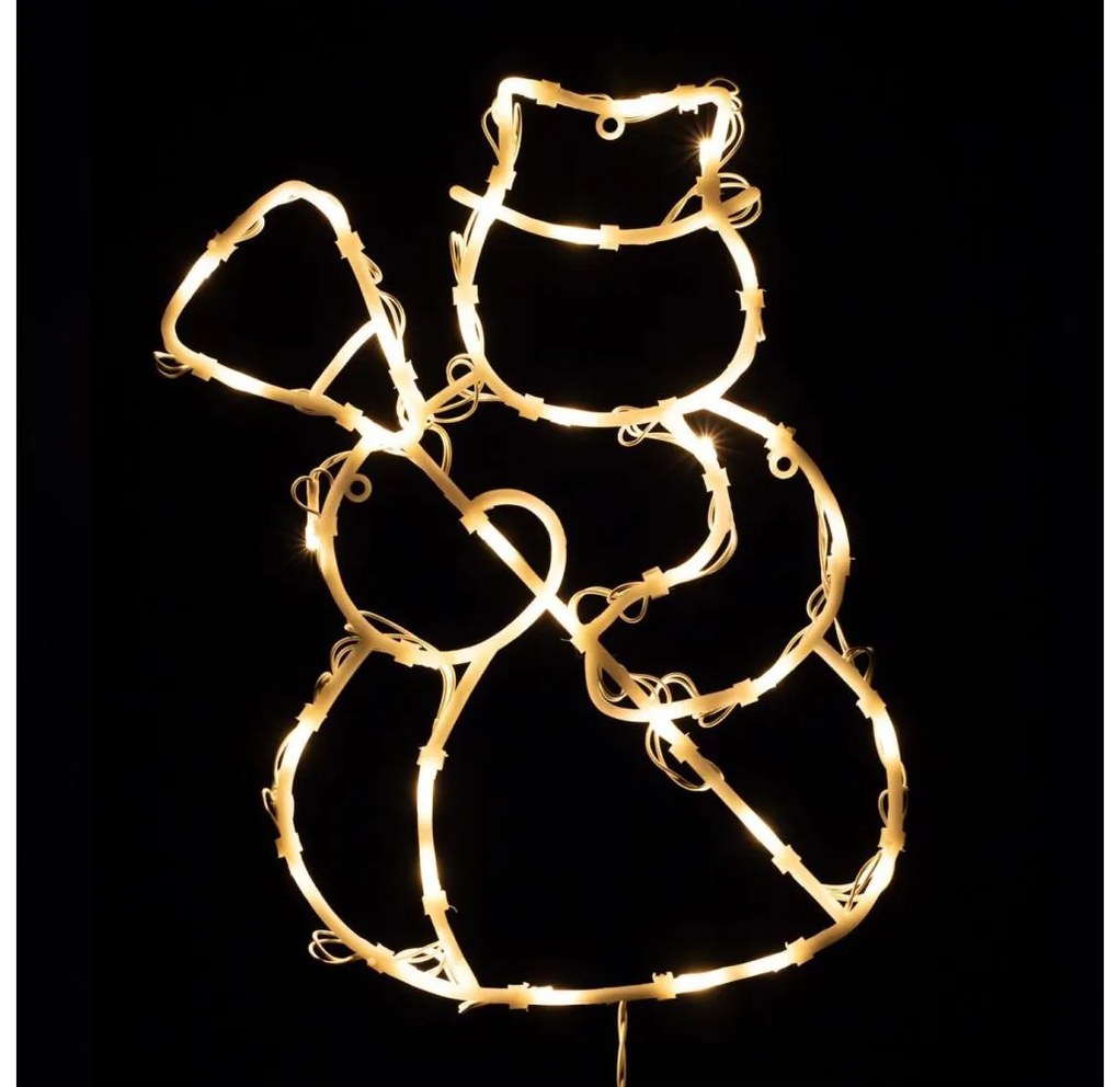 LED коледна украса за прозорец 35xLED/3xAA IP44 снежен човек топла бяла светлина