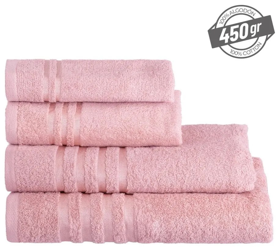 Розова памучна хавлиена кърпа от тери 70x140 cm Simple – Casa Selección