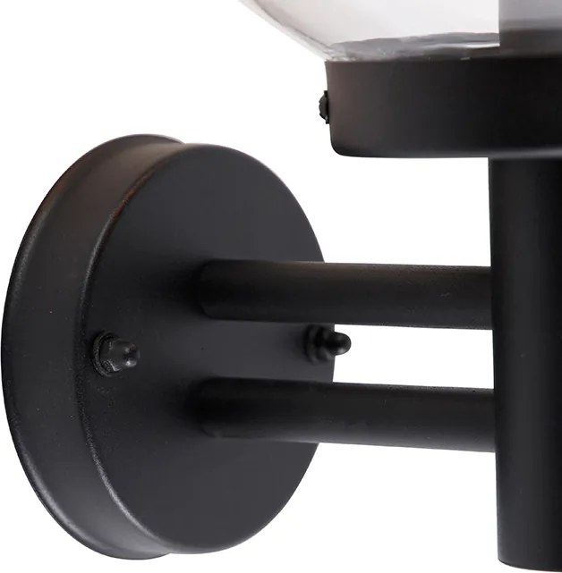 Външна стенна лампа черна с пластмаса IP44 неръждаема стомана - Sfera