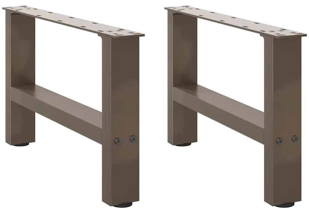 4013263 vidaXL Крака за масичка за кафе, естествена стомана, 2 бр., 50 x (30-31) см, стомана