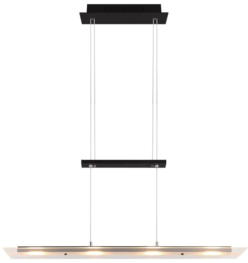 Черно LED осветително тяло със стъклен абажур Milos - Trio