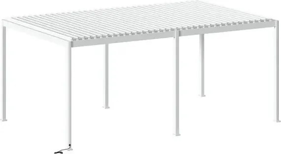 Електрическа пергола Hesperide Evora, Бял алуминий, 6x3.6 m