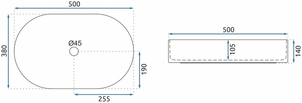 Умивалник за плот Rea Nadia 50