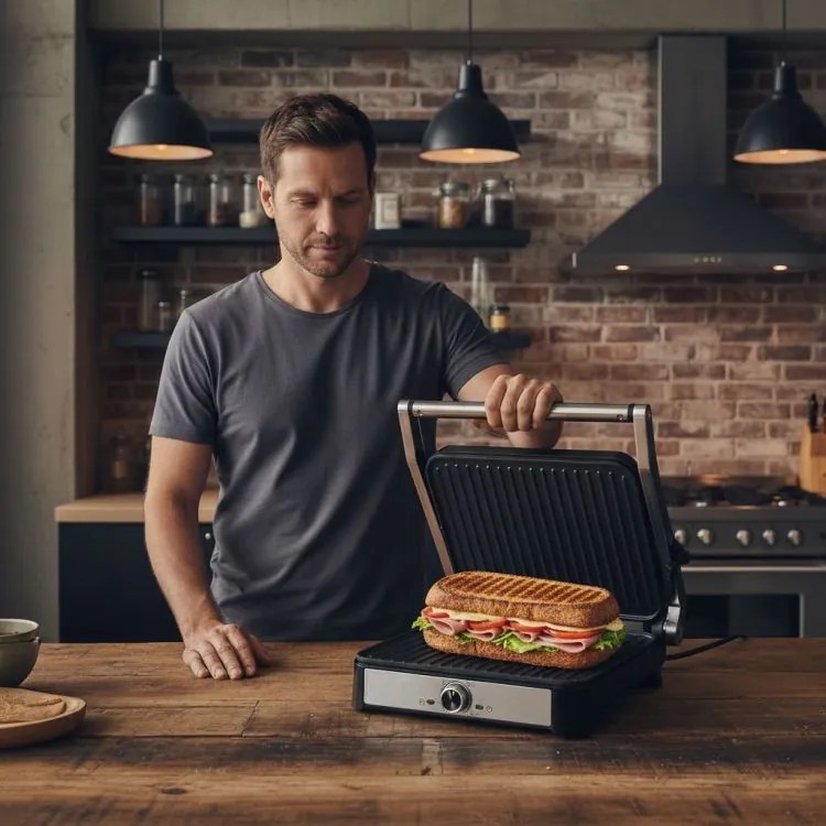 Електрическа контактна скара с незалепващи плочи - 2000 W