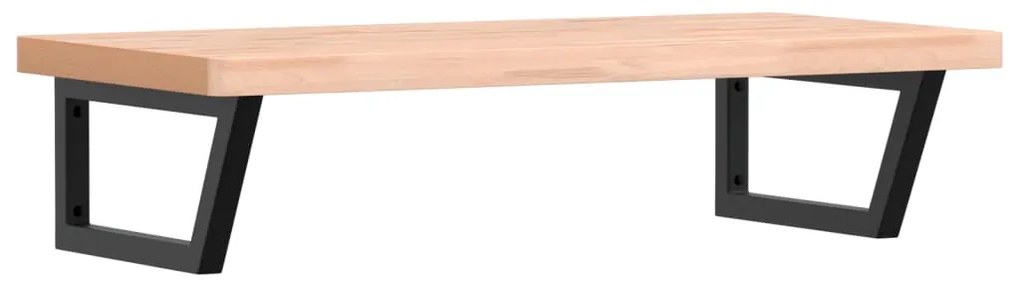 3302439 vidaXL Стенен рафт за мивка, стомана и масивно дърво бук