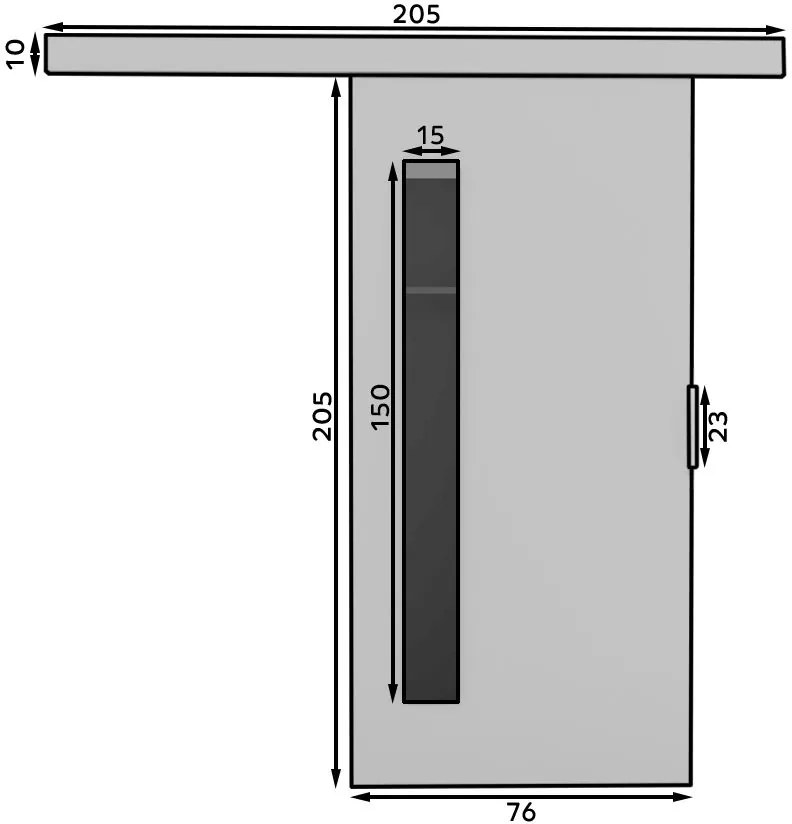 Плъзгаща се врата Sicily-Gkri-Length: 106 cm