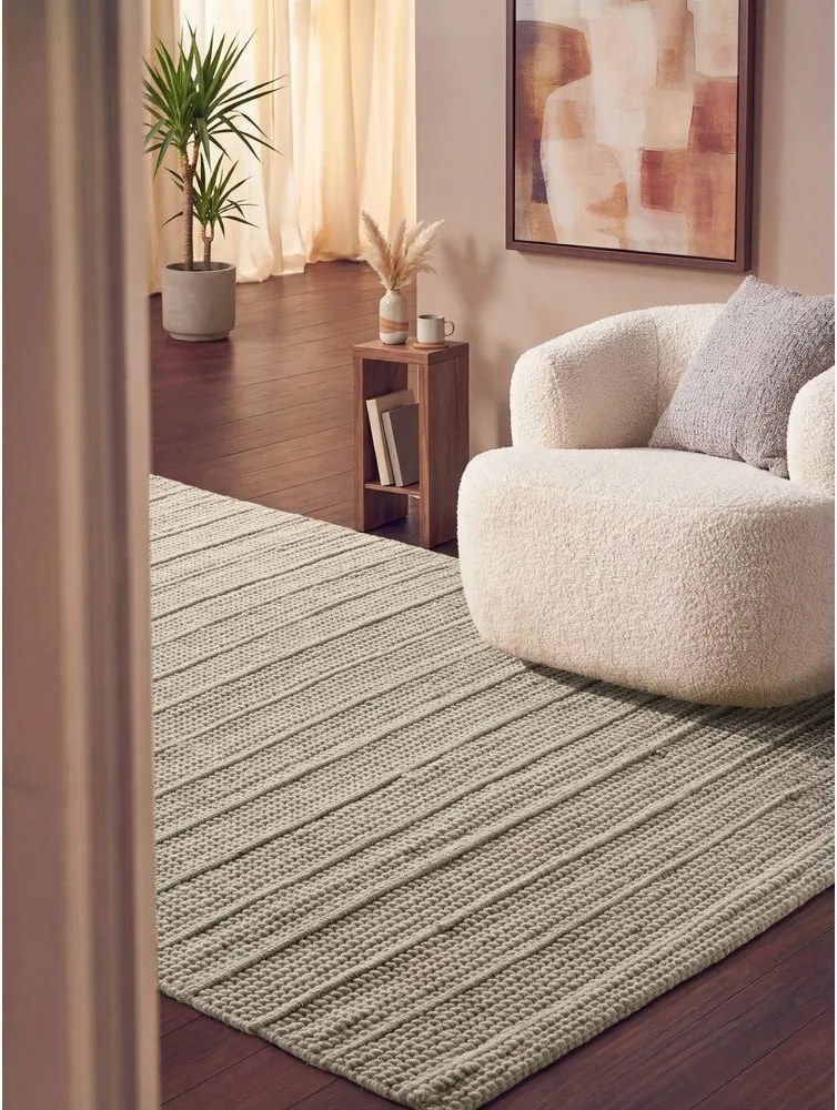 Кремав ръчно изработен вълнен килим 120x170 cm Camden Parker – Ted Baker